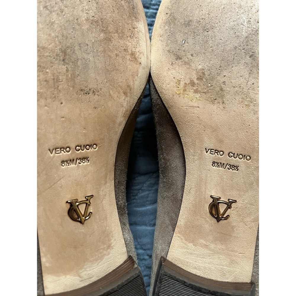 Vero Cuoio Vc Signature Vi-Nova Taupe Gray Brown Suede Slip On Loafers Size 8.5M - Picture 7 of 10